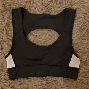 Black and Lavender Sports Bra